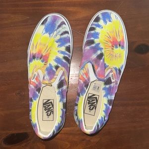 Tie dye slip on vans